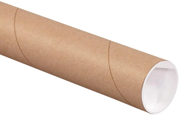 2 x 24 Kraft Round Cardboard Mailing Tubes 2x24 Round Cardboard Mailing Tubes and End Caps