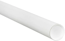 2" x 24" White Round Cardboard Mailing Tubes