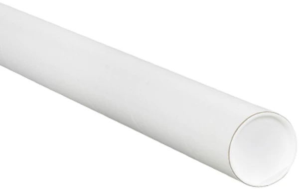 3 x 12 White Round Cardboard Mailing Tubes 3x12 White Round Cardboard Mailing Tubes and End Caps