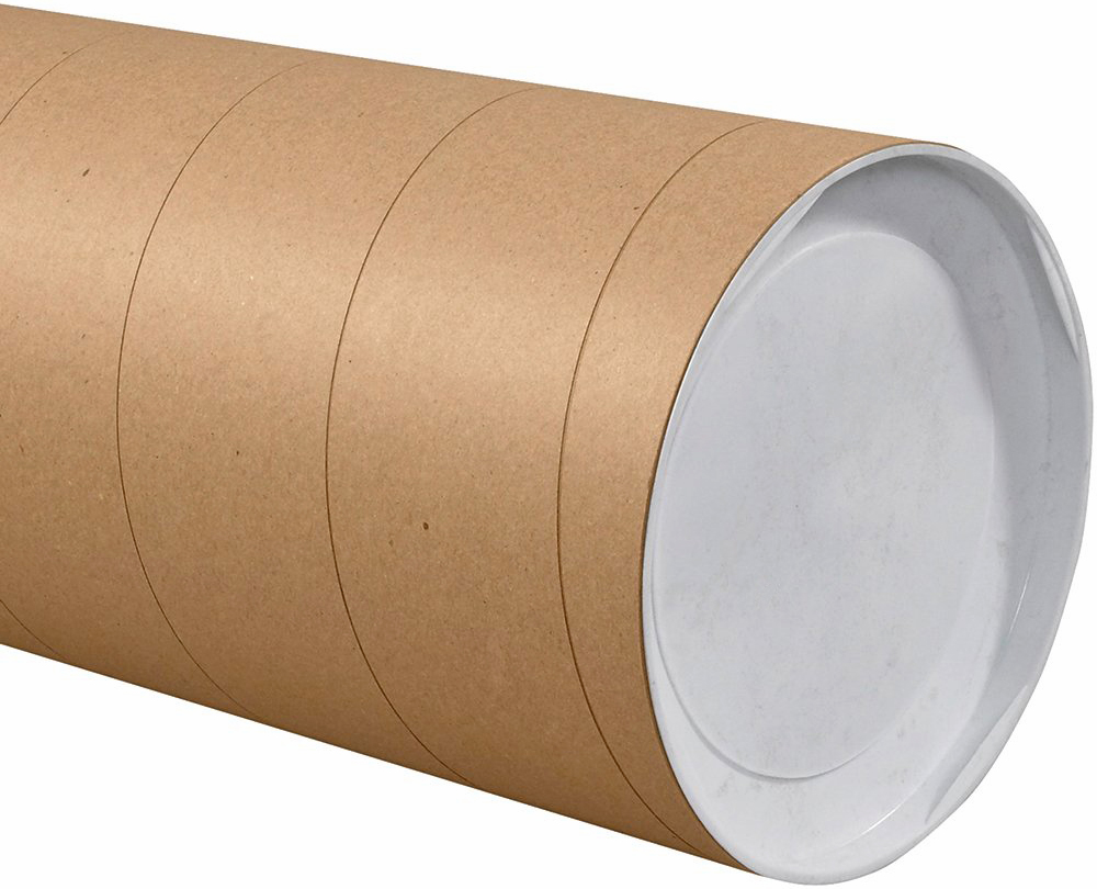 8" x 48" Heavy Duty Cardboard Mailing Tubes and End Caps