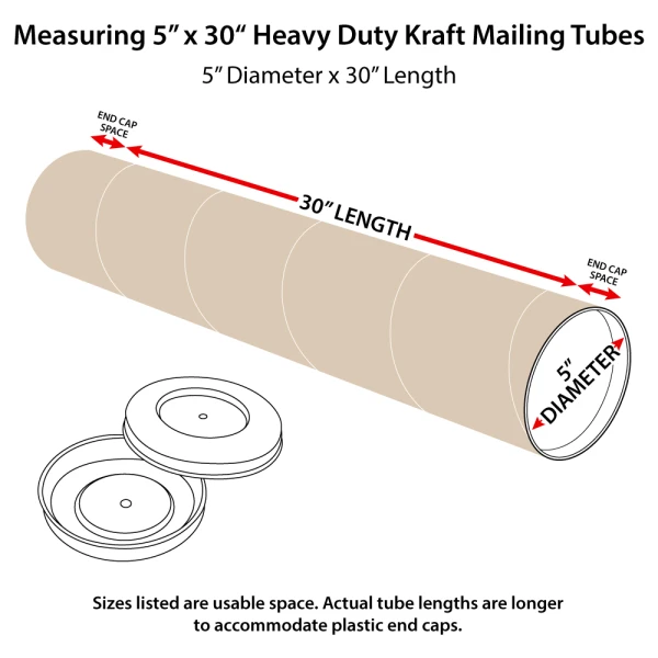 How to Measure 5x30 Heavy Duty Cardboard Mailing Tubes and End Caps