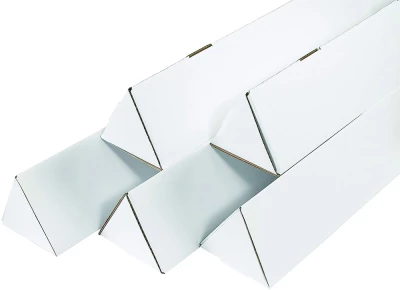 Stack of White Triangle Mailing Tubes