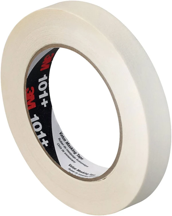 3M 101 18 mm x 55 m Value Masking Tape - 5.1 Mil 3M 101 3/4 x 60 yd 5.1 mil Value Masking Tape