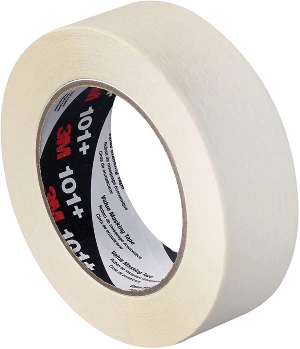 3M 101 36 mm x 55 m Value Masking Tape - 5.1 Mil 3M 101 1 1/2 x 60 yd 5.1 mil Value Masking Tape