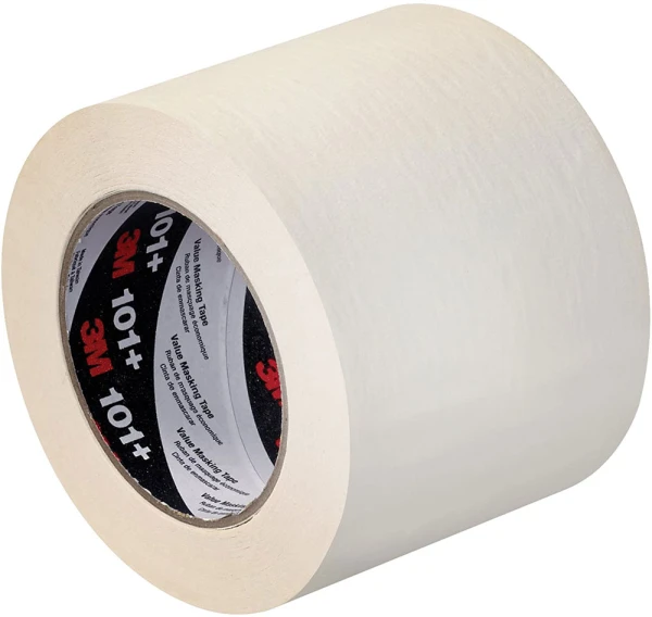 3M 101 96 mm x 55 m Value Masking Tape - 5.1 Mil 3M 101 4 x 60 yd 5.1 mil Value Masking Tape