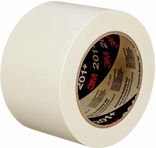 3M 201 72 mm x 55 m Masking Tape - 4.4 Mil 3M 201 3 x 60 yd 4.4 mil Masking Tape
