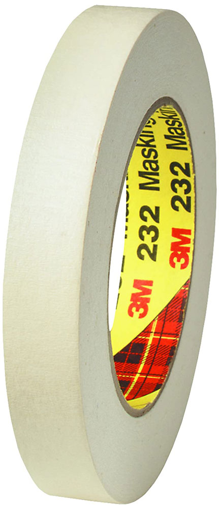 3M 232 18 mm x 55 m Scotch Performance Masking Tape - 6.3 Mil 3M 232 3/4 x 60 yd 6.3 mil Scotch Performance Masking Tape