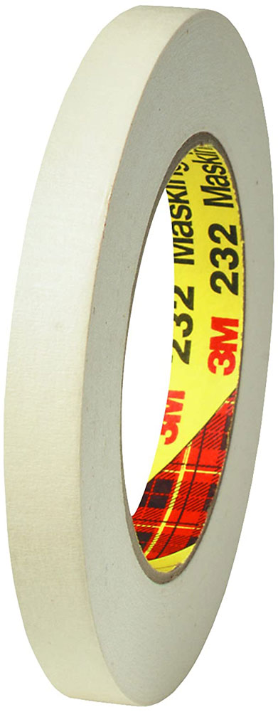 3M 232 6 mm x 55 m Scotch Performance Masking Tape - 6.3 Mil 3M 232 1/4 x 60 yd 6.3 mil Scotch Performance Masking Tape