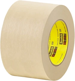 3M 232 72 mm x 55 m Scotch Performance Masking Tape - 6.3 Mil