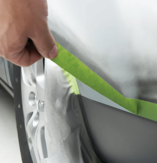 3M 401 36 mm x 55 m High Performance Green Masking Tape 3M 401 36 mm x 55 m High Performance Green Masking Tape Being Applied to Car