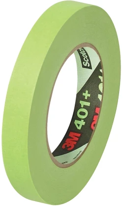 3M 401 18 mm x 55 m High Performance Green Masking Tape - 6.7 Mil