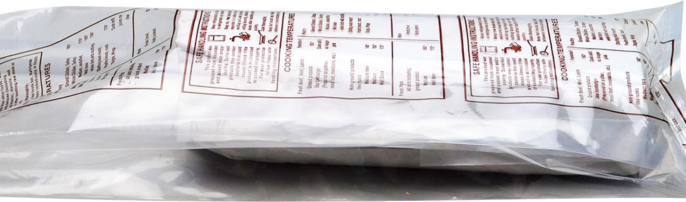 6 x 3 x 15 Printed Meat Bag with Safe Handing Instructions