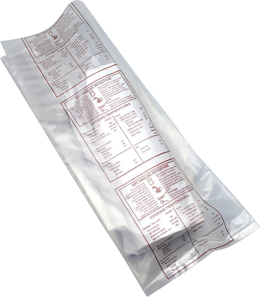6 x 3 x 15 Printed Meat Bag with Safe Handing Instructions