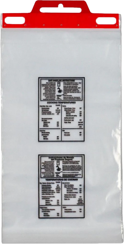 9 x 15 x 2 Printed Meat Bag with Safe Handing Instructions