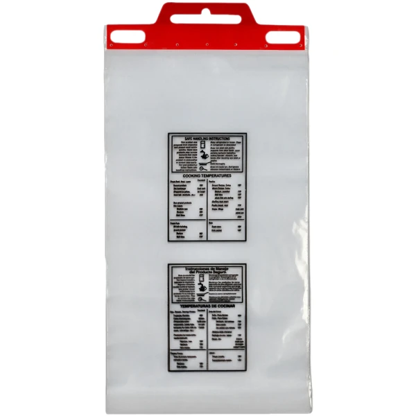 9 x 15 x 2 Printed Meat Bag with Safe Handing Instructions