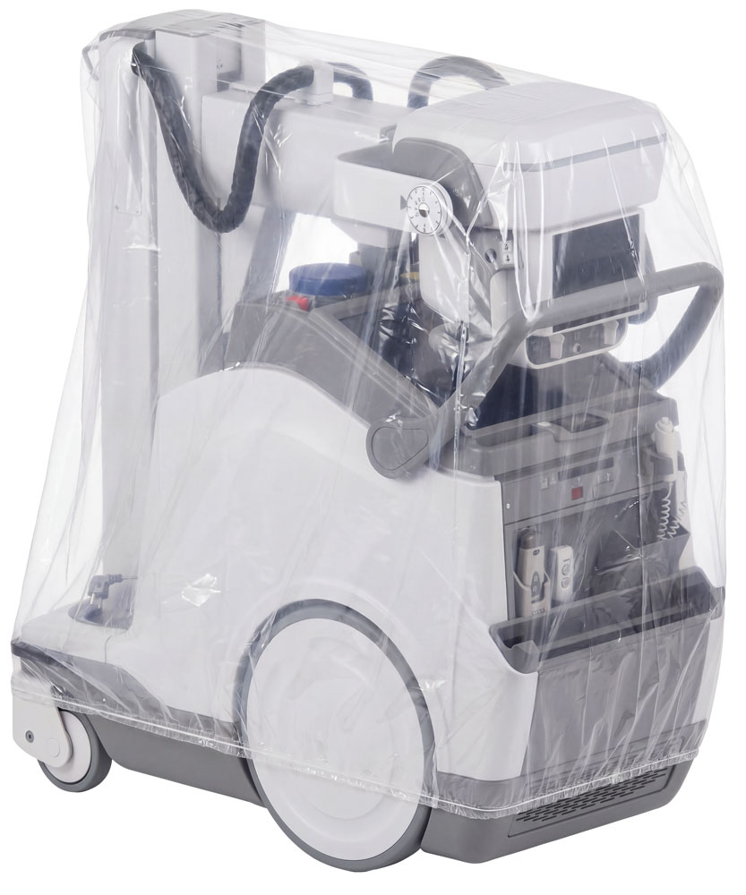 Portbale X-Ray machine being protected by a 2 mil 40 x 40 Sterile Equipment Covers - Individually Packed