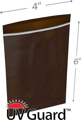 Amber UV Protective Bags 4x6 3Mil MiniGrip Reclosable