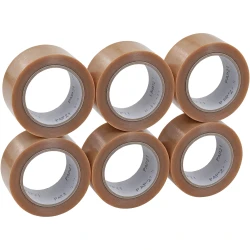 2" x 55 yds Clear Natural Rubber Tape - 6/Pack