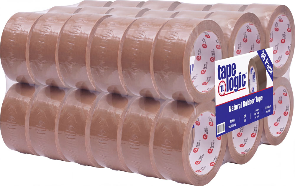 36 Case Pack of Tan 2 x 110 yds 2.1 mil PVC Natural Rubber Tape