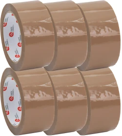 2" x 110 yds 2.1 mil Tan PVC Natural Rubber Tape 6/Pack