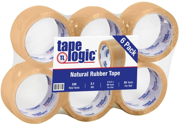 2 Inch x 55 yds PVC Natural Rubber - 6/pack Clear 2 Inch x 55 yds 2.1 mil PVC Natural Rubber Tape - Sample Pack