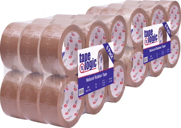 36 Pack of 2 inch x 55 yds Tan PVC Natural Rubber Case of 36 Rolls of Tan 2 in x 55 yds 2.1 mil PVC Natural Rubber Tape