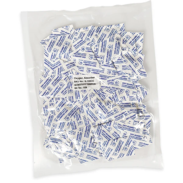 Oxy-Guard Oxygen Absorbing Packets 100cc Vacuum Sealed Pack Vacuum Sealed Pack of Oxy-Guard Oxygen Absorbing Packets 100cc