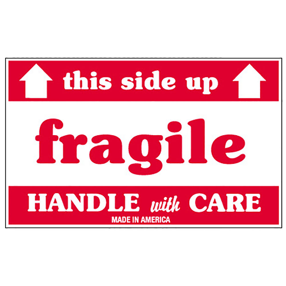 3" x 5" Fragile This Side Up Labels, 500 labels per roll
