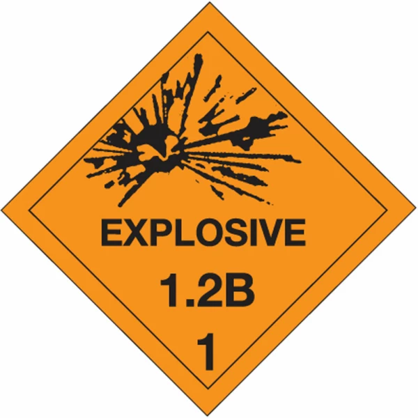 1.2B Explosives DOT Hazmat Labels