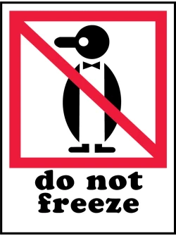 3" x 4" "DO NOT FREEZE" - International Safe Handling Label