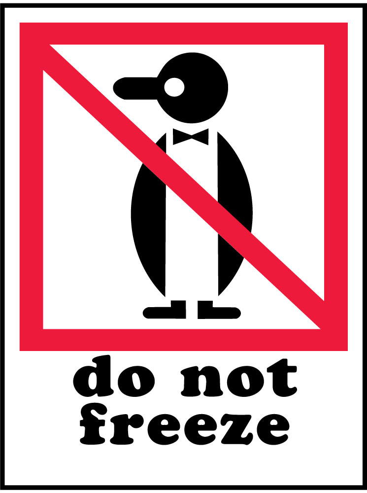 3X4 DO NOT FREEZE - International Safe Handling Label