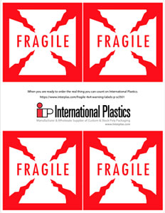 Preview of free printable FRAGILE labels