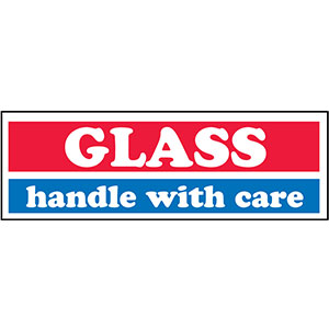Glass Handle With Care Shipping Mailing label