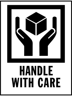 3" x 4" Handle With Care Shipping Label International