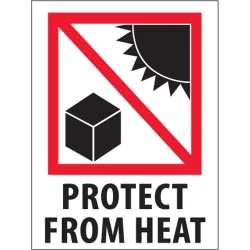 3" x 4" "PROTECT FROM HEAT" - International Safe Handling Label