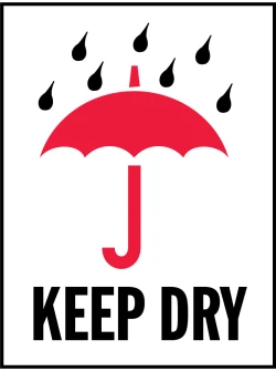 3" x 4" "KEEP DRY" - Safe Handling Shipping Label International