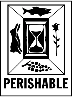 3" x 4" "PERISHABLE" - International Safe Handling Label