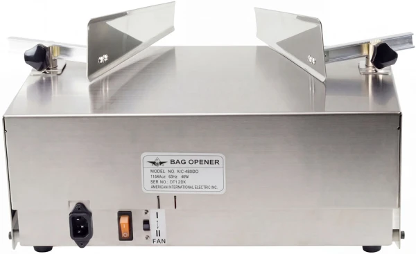 Back of 16in. Air Blower Poly Bag Opener for wicketed bags