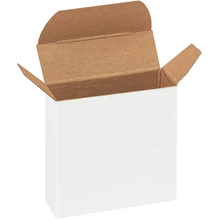 3/4 x 2 1/4 x 2 1/4 White Reverse Tuck Mailers 3/4 x 2 1/4 x 2 1/4 White Reverse Tuck Mailers
