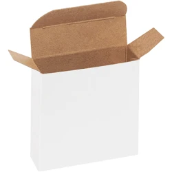 3" x 7/8" x 3" White Reverse Tuck Folding Cartons