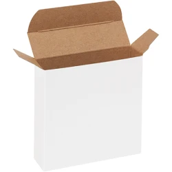 3 5/8" x 1" x 3 5/8" White Reverse Tuck Folding Cartons