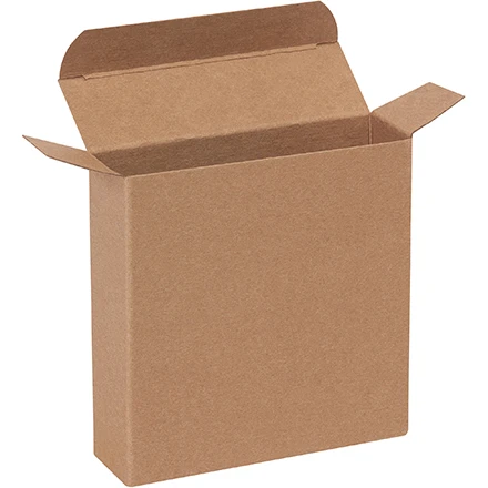 1 1/4 x 4 1/4 x 4 1/4 Kraft Reverse Tuck Mailers