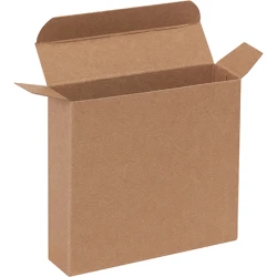 4 13/16" x 1 1/4" x 4 13/16" Kraft Reverse Tuck Folding Cartons
