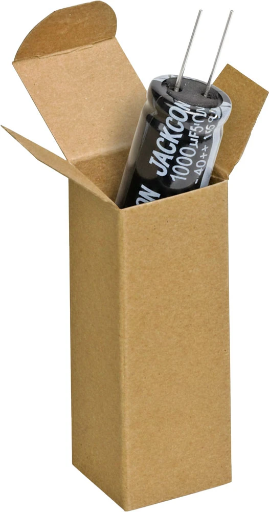 1 1/2 x 1 1/2 x 4 Kraft Reverse Tuck Mailers with Capacitor 1 1/2 x 1 1/2 x 4 Kraft Reverse Tuck Folding Cartons with Capacitor