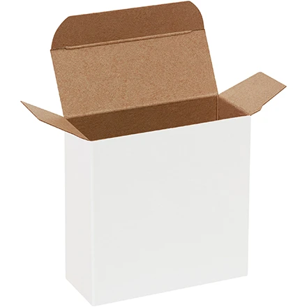 4 x 1 5/8 x 4 White Reverse Tuck Folding Cartons White Reverse Tuck Folding Carton - 4 x 1 5/8 x 4