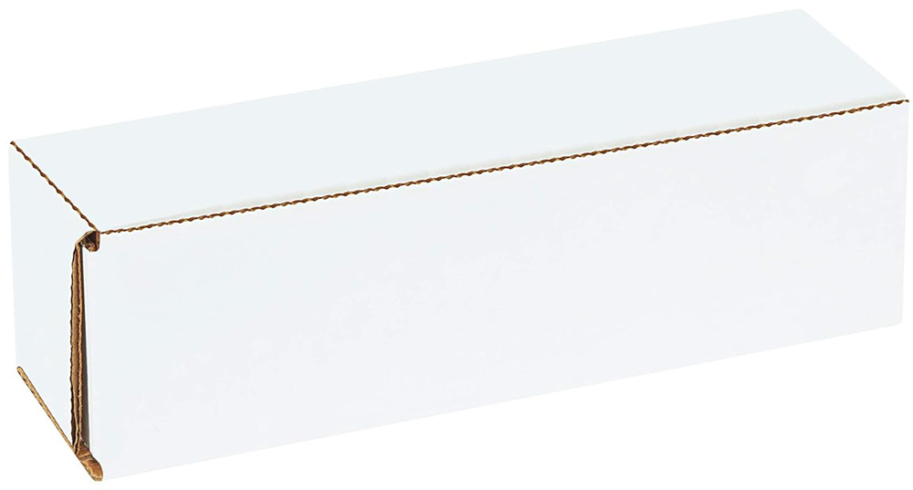 Securely Closed 10 x 4 x 3  White Cardboard Box Mailers