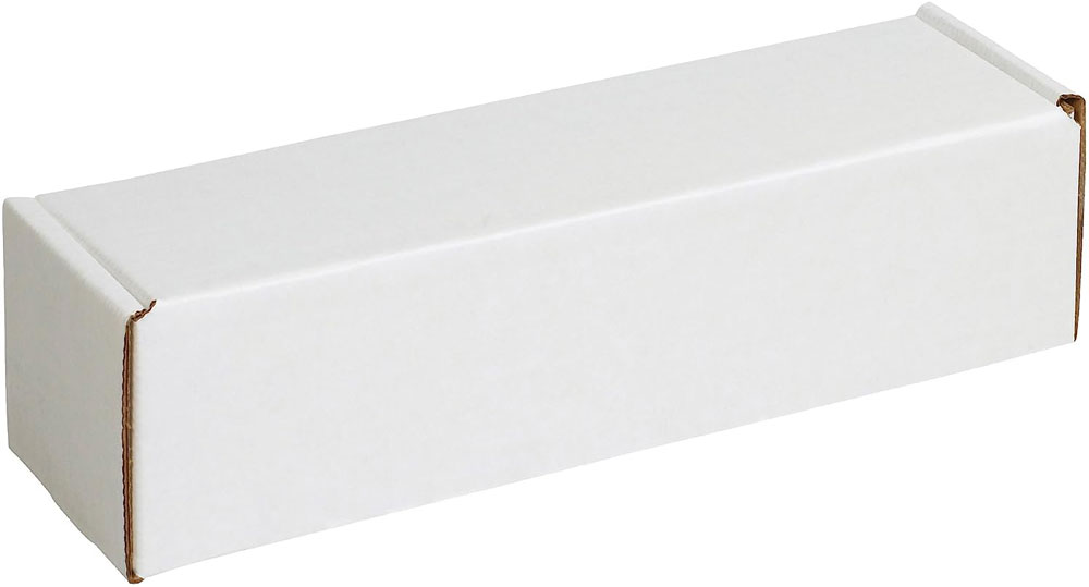 White 10x4x4 deluxe literature mailer with business cards