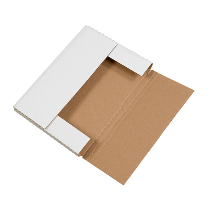 12 1/8 x 9 1/8 x 1 White Corrugated Bookfold Mailer