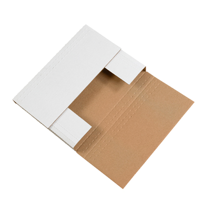 12 1/8 x 9 1/8 x 2 White Corrugated Bookfold