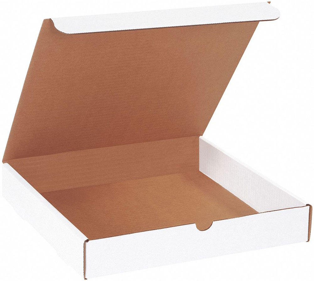 White 12x12x2 corrugated literature mailer